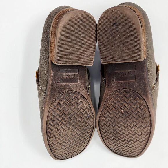 Toms Shaye Dusty Gold Star Suede Brown Gold Sparkle Stack Heel Bootie Womens 8.5 - Picture 10 of 11